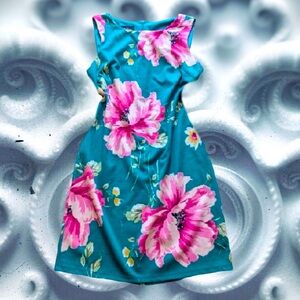 Alyx Teal and Pink Floral Kids Dress